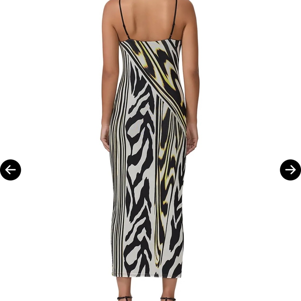AFRM Monochrome and Yellow Backless Dress